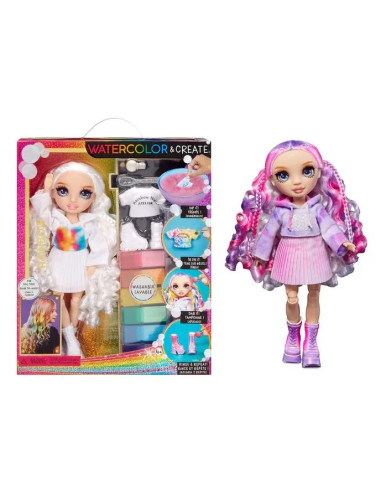 507581-EUC Rainbow High WaterColor & Create - Purple Eyes