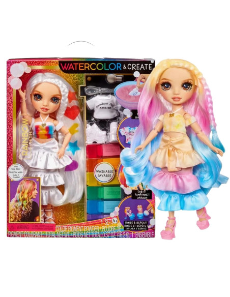 507598-EUC Rainbow High WaterColor & Create - Brown eyes