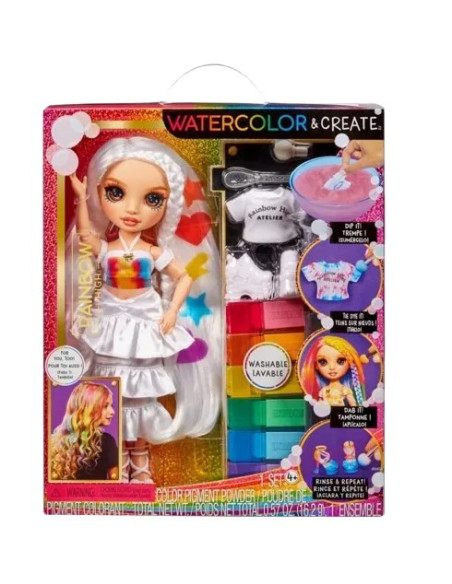 507598-EUC Rainbow High WaterColor & Create - Brown eyes