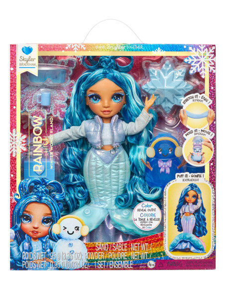 120834-EUC Rainbow High Winter Wonderland Doll- Skyler (Blue)