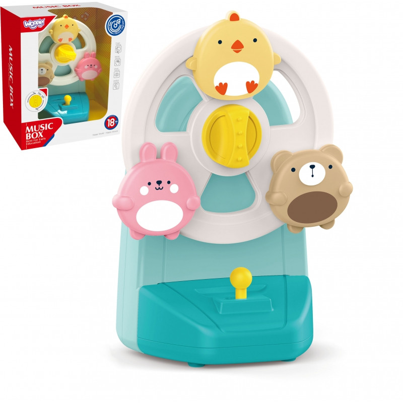 WOOPIE BABY Muzikinė dėžutė Karuselė Gyvūnai Edukacinis muzikinis žaislas
