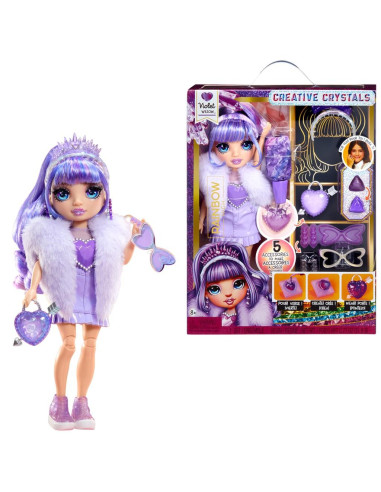 121404-EUC Rainbow High Creative Crystals Fashion Doll- Violet