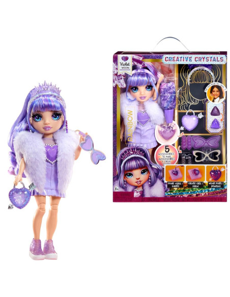 121404-EUC Rainbow High Creative Crystals Fashion Doll- Violet