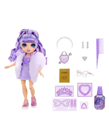 121404-EUC Rainbow High Creative Crystals Fashion Doll- Violet