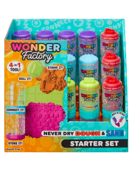 Wonder Factory Never Dry Dough & Sand Starter Set Asst in PDQ 595304-EUC