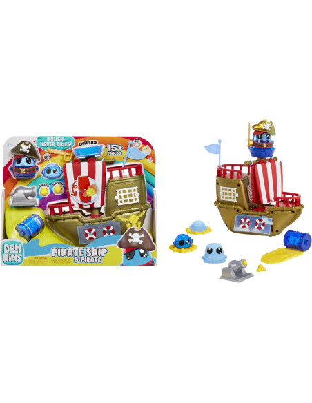 123088-EUC DohKins Pirate Ship Playset