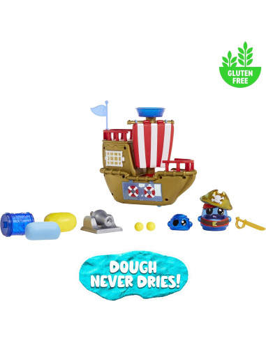 123088-EUC DohKins Pirate Ship Playset
