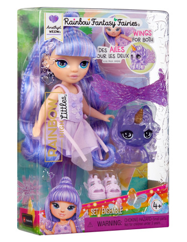 543435-EUC Rainbow High Littles Rainbow Fantasy Fairies Doll- Amethyst (purple)