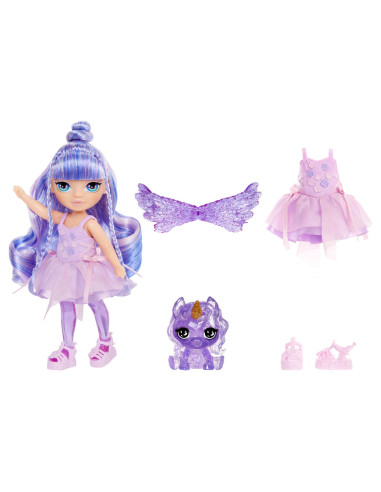 543435-EUC Rainbow High Littles Rainbow Fantasy Fairies Doll- Amethyst (purple)