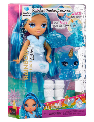 543428-EUC Rainbow High Littles Rainbow Fantasy Fairies Doll- Sapphire (blue)