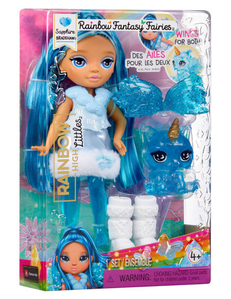 543428-EUC Rainbow High Littles Rainbow Fantasy Fairies Doll- Sapphire (blue)