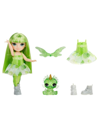 543404-EUC Rainbow High Littles Rainbow Fantasy Fairies Doll- Emerald (Green)
