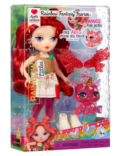 543381-EUC Rainbow High Littles Rainbow Fantasy Fairies Doll- Apple (Red)