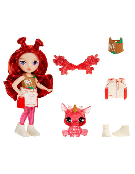 543381-EUC Rainbow High Littles Rainbow Fantasy Fairies Doll- Apple (Red)