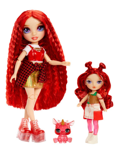 543381-EUC Rainbow High Littles Rainbow Fantasy Fairies Doll- Apple (Red)