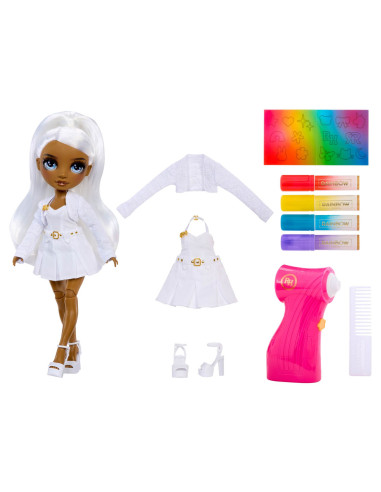 543367-EUC Rainbow High Air Brush & Create Fashion Dolls - Grey Eyes