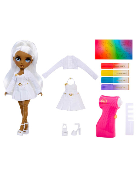 543367-EUC Rainbow High Air Brush & Create Fashion Dolls - Grey Eyes