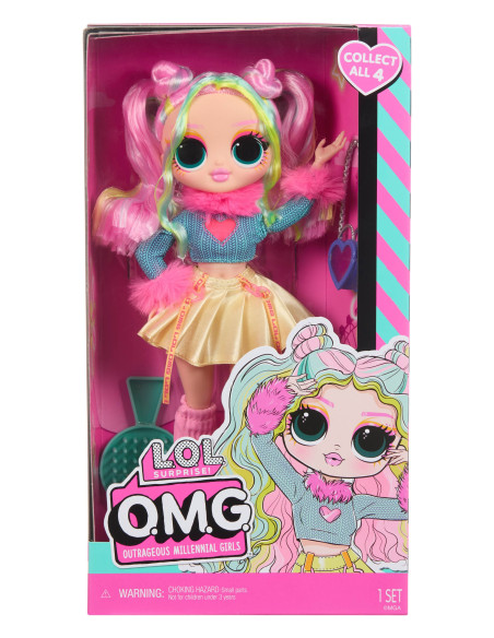 595649EUC L.O.L. Surprise OMG Entry Doll Bubblegum DJ