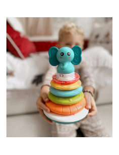 WOOPIE BABY Piramida Wieża Interaktywna Słonik z Obręczami Grzechotka 2