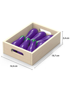 VIGA Wooden Fruits and Vegetables Set of 10 Crates 2