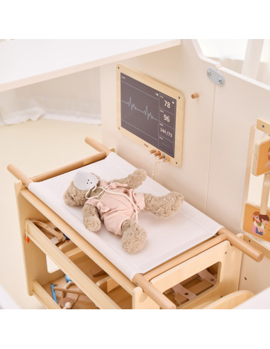 VIGA Large Wooden Ambulance Set Ambulance for Small Rescuers Accessories 25 pcs.