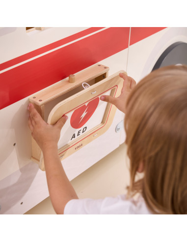 VIGA Large Wooden Ambulance Set Ambulance for Small Rescuers Accessories 25 pcs.