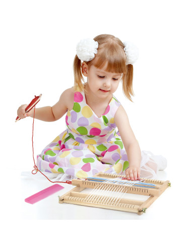 VIGA medinių audimo staklių dirbtuvių Montessori audimo rinkinys