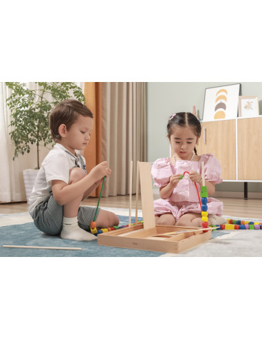 VIGA Wooden Educational Game Logical Beads 104 Pieces Montessori