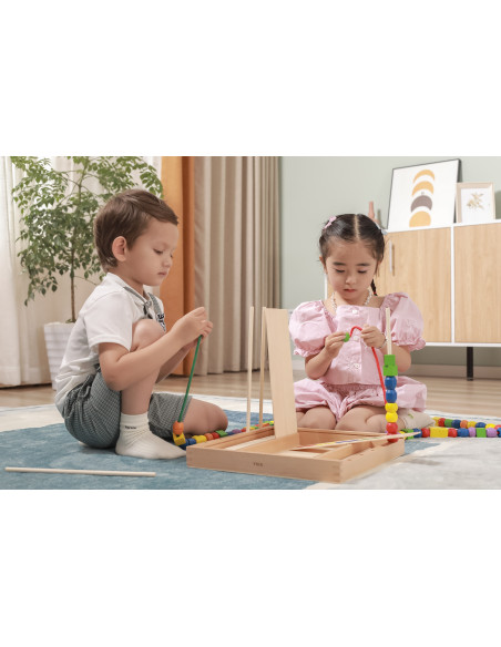 VIGA Wooden Educational Game Logical Beads 104 Pieces Montessori
