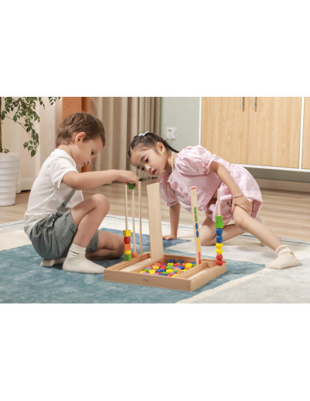 VIGA Wooden Educational Game Logical Beads 104 Pieces Montessori