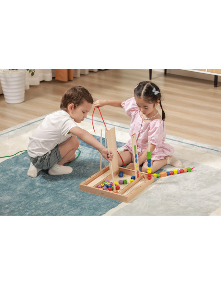 VIGA Wooden Educational Game Logical Beads 104 Pieces Montessori