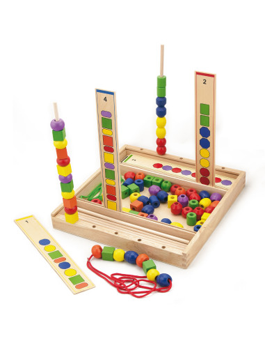 VIGA Wooden Educational Game Logical Beads 104 Pieces Montessori