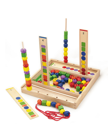 VIGA Wooden Educational Game Logical Beads 104 Pieces Montessori