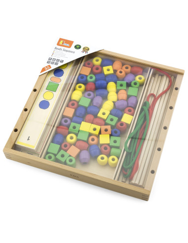 VIGA Wooden Educational Game Logical Beads 104 Pieces Montessori