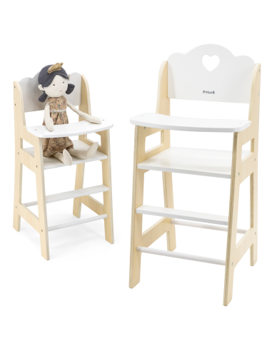 VIGA PolarB White Wooden Feeding Chair for Dolls