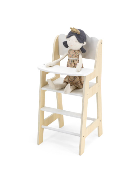VIGA PolarB White Wooden Feeding Chair for Dolls