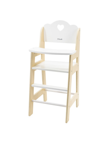 VIGA PolarB White Wooden Feeding Chair for Dolls