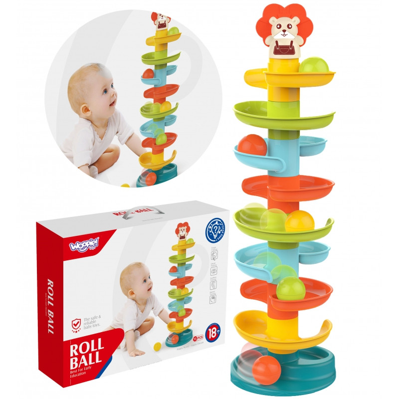 WOOPIE BABY Kulkos takelis Spiralinis rinkinys + 6 kamuoliukai