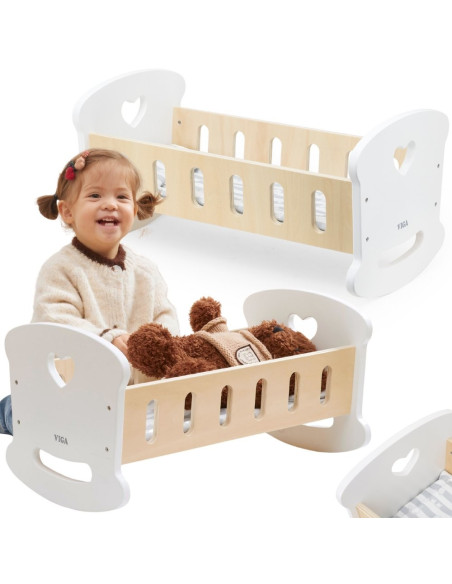 VIGA Wooden Doll Cradle with Heart