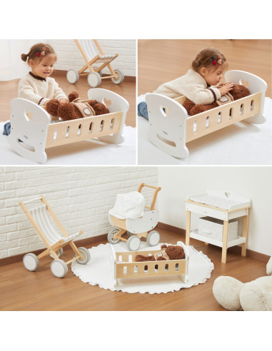 VIGA Wooden Doll Cradle with Heart
