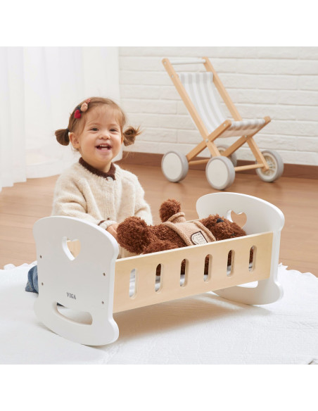 VIGA Wooden Doll Cradle with Heart