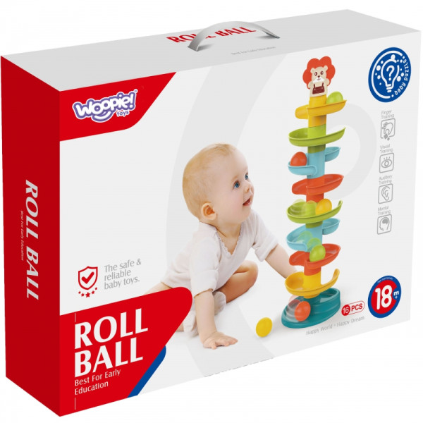 WOOPIE BABY Kulkos takelis Spiralinis rinkinys + 6 kamuoliukai WOOPIE BABY Kulkos takelis Spiralinis rinkinys + 6 kamuoliukai