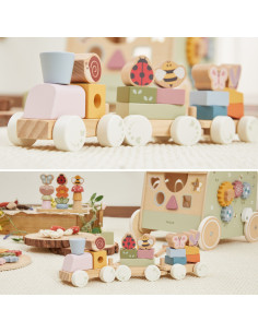 VIGA Wooden Spring Educational Train 18 Pieces 2