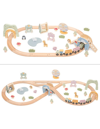 VIGA Wooden Train for Children Track 62 pieces