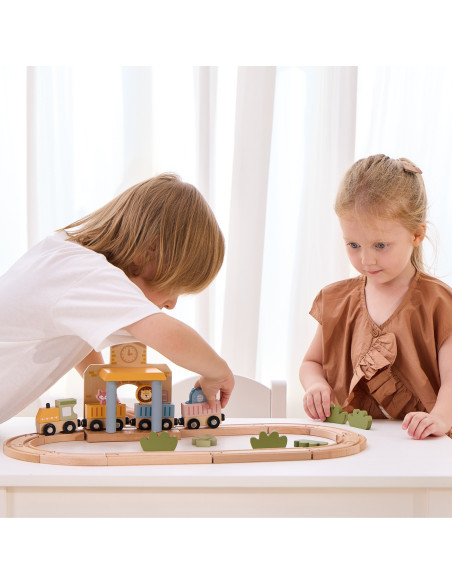 Viga PolarB Wooden Train Set 30 pcs.