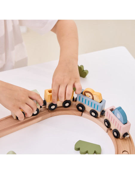 Viga PolarB Wooden Train Set 30 pcs.