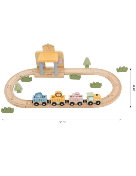 Viga PolarB Wooden Train Set 30 pcs.