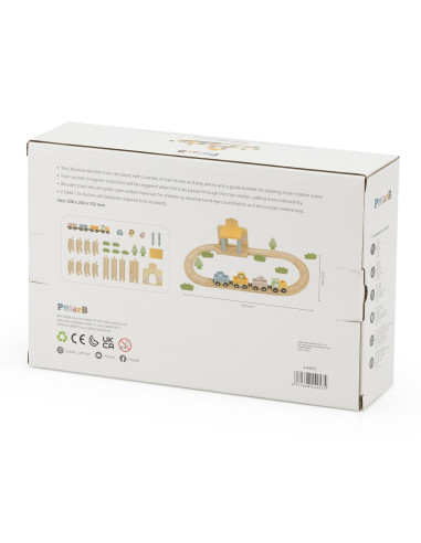 Viga PolarB Wooden Train Set 30 pcs.