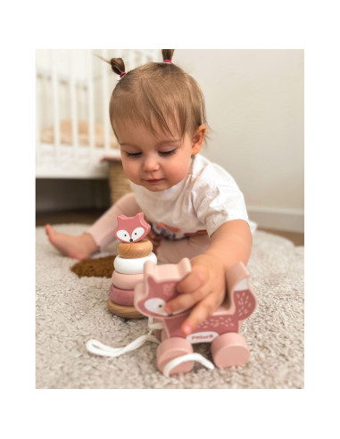 VIGA PolarB rinkinys Lapė Medinė piramidė + lapė traukimui