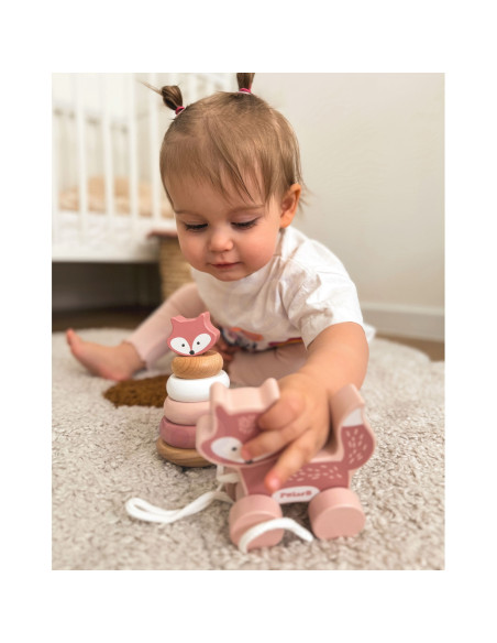 VIGA PolarB rinkinys Lapė Medinė piramidė + lapė traukimui